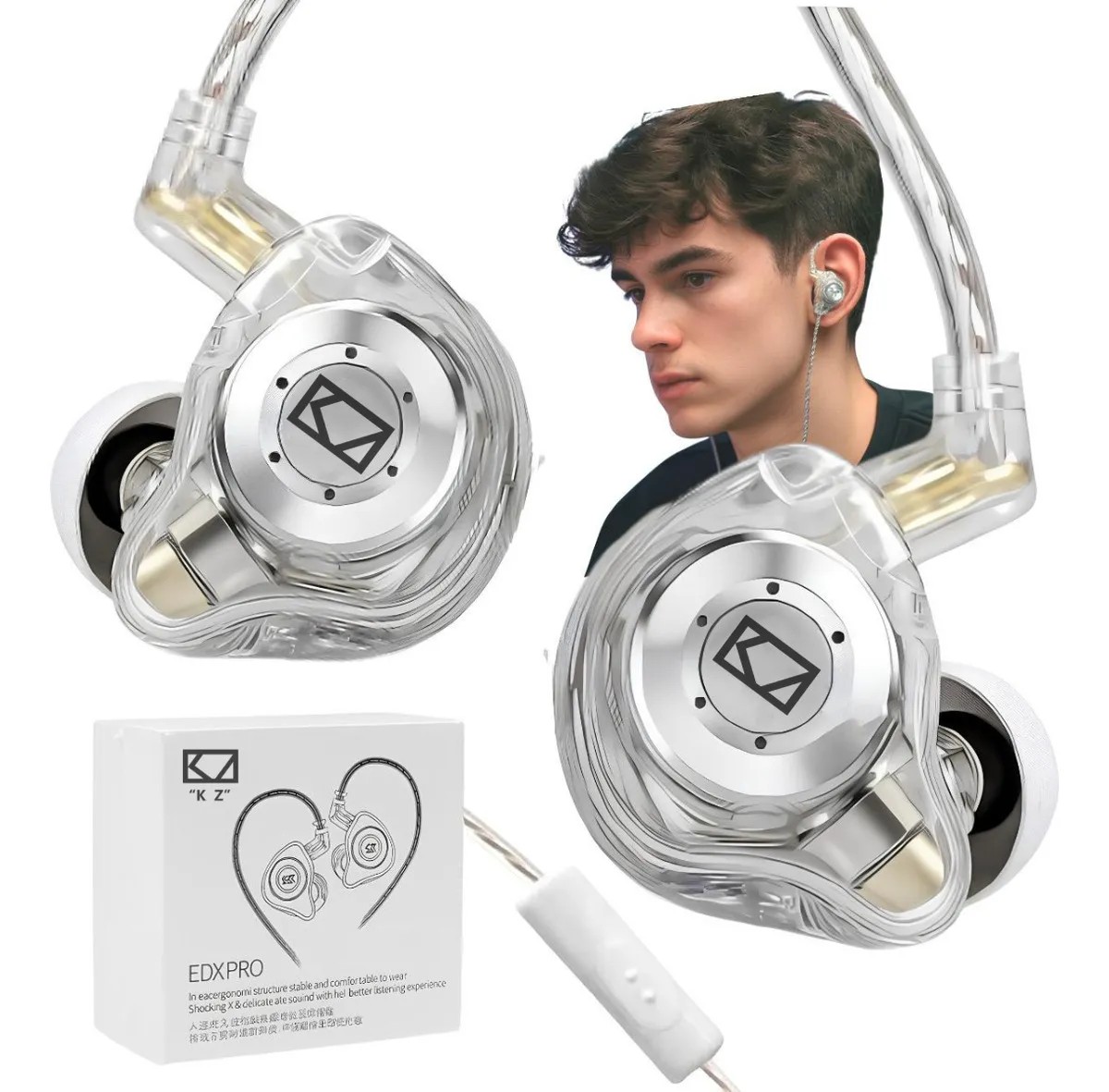 Fone gamer KZ EDX PRO com áudio imersivo e alta definição sonora